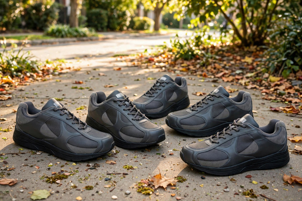 Drew Shoe Surge - Grey Leather & Nubuck / Grey Mesh