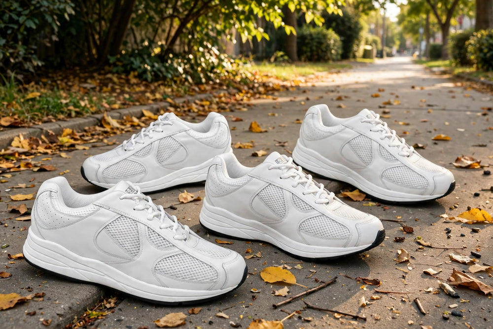 Drew Shoe Surge - White Leather & Nubuck / White Mesh