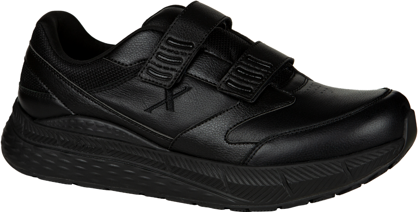 Xelero Steadfast Walker Men's Black Leather Velcro Shoe