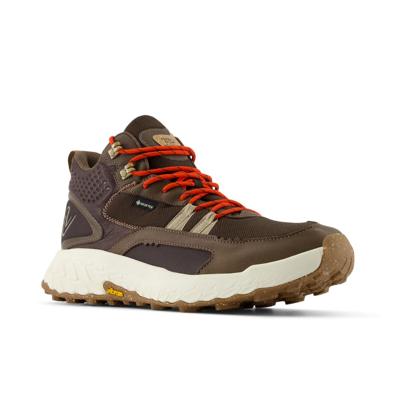 New Balance Fresh Foam X Hierro Mid GTX Mens Running Shoe - Dk Mushroom / Blk Coffee / Neo Flame