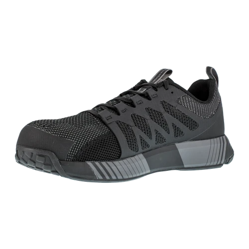 Reebok Fusion Flexweave Composite Toe, EH Work Shoe - Black/Grey in 4E extra wide