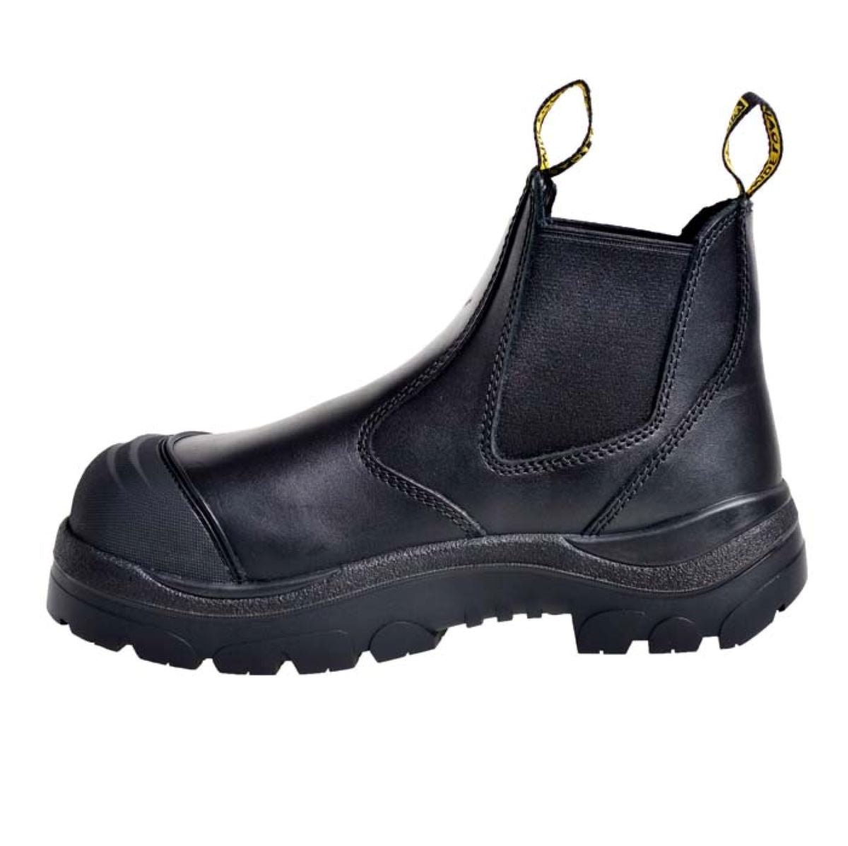 Wide Load 490BPO Steel Safety Toe Pull-On Water-resistant Work Boot - Black - 6E Only