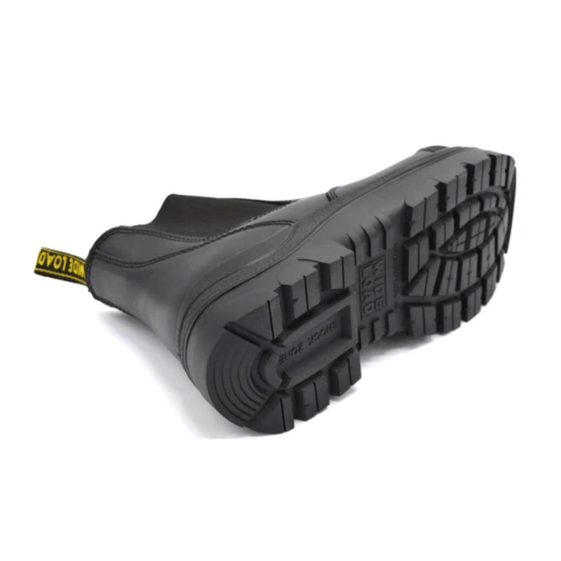 Wide Load 490BPO Steel Safety Toe Pull-On Water-resistant Work Boot - Black - 6E Only