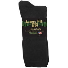Loose Fit Stays Up Dress Sock Black to 6E