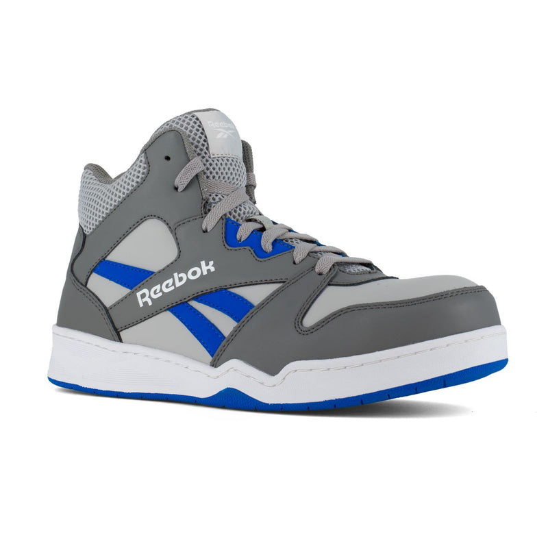 Reebok BB4500 Work RB4135 - Mens High Top Work Sneaker - Grey/Cobalt Blue