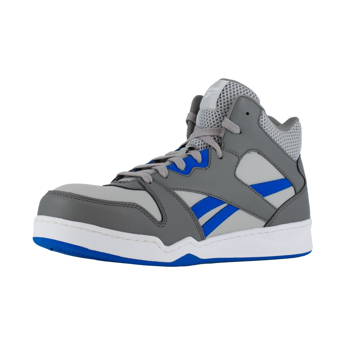 Reebok BB4500 Work RB4135 - Mens High Top Work Sneaker - Grey/Cobalt Blue