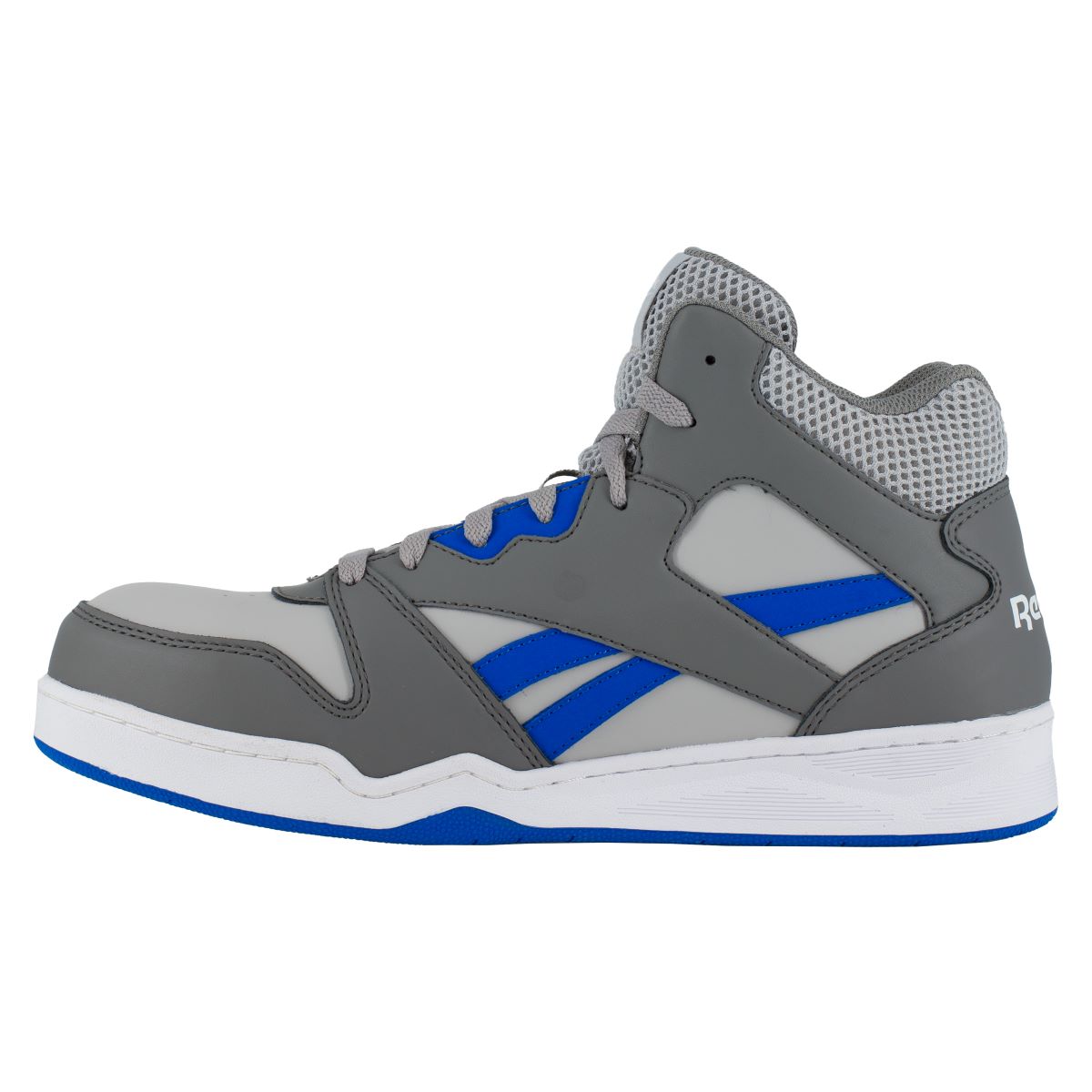 Reebok BB4500 Work RB4135 - Mens High Top Work Sneaker - Grey/Cobalt Blue