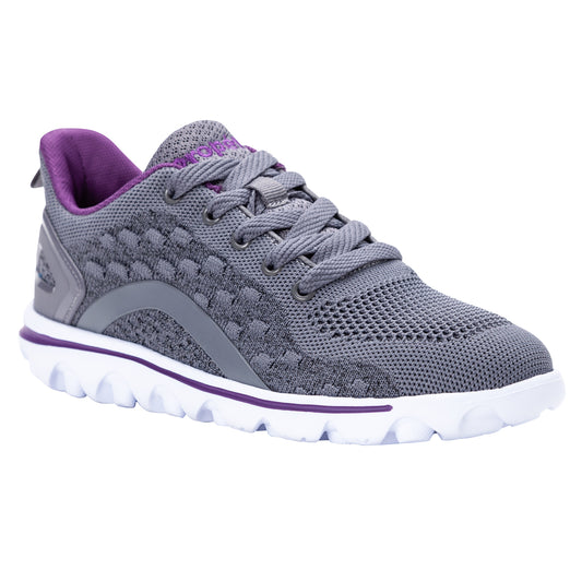 Propet TravelActiv Axial Women's Sneaker - Grey/Purple in women's 4E extra wide