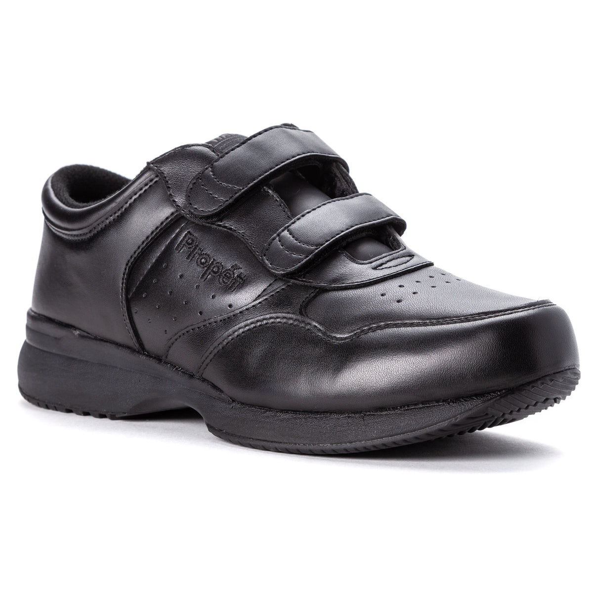 Propet LifeWalker Strap Men's Walking Shoe - Black in 5E extra wide