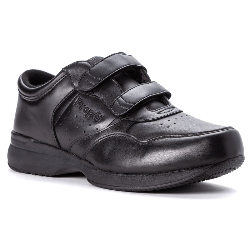 Propet LifeWalker Strap Men's Walking Shoe - Black in 5E extra wide