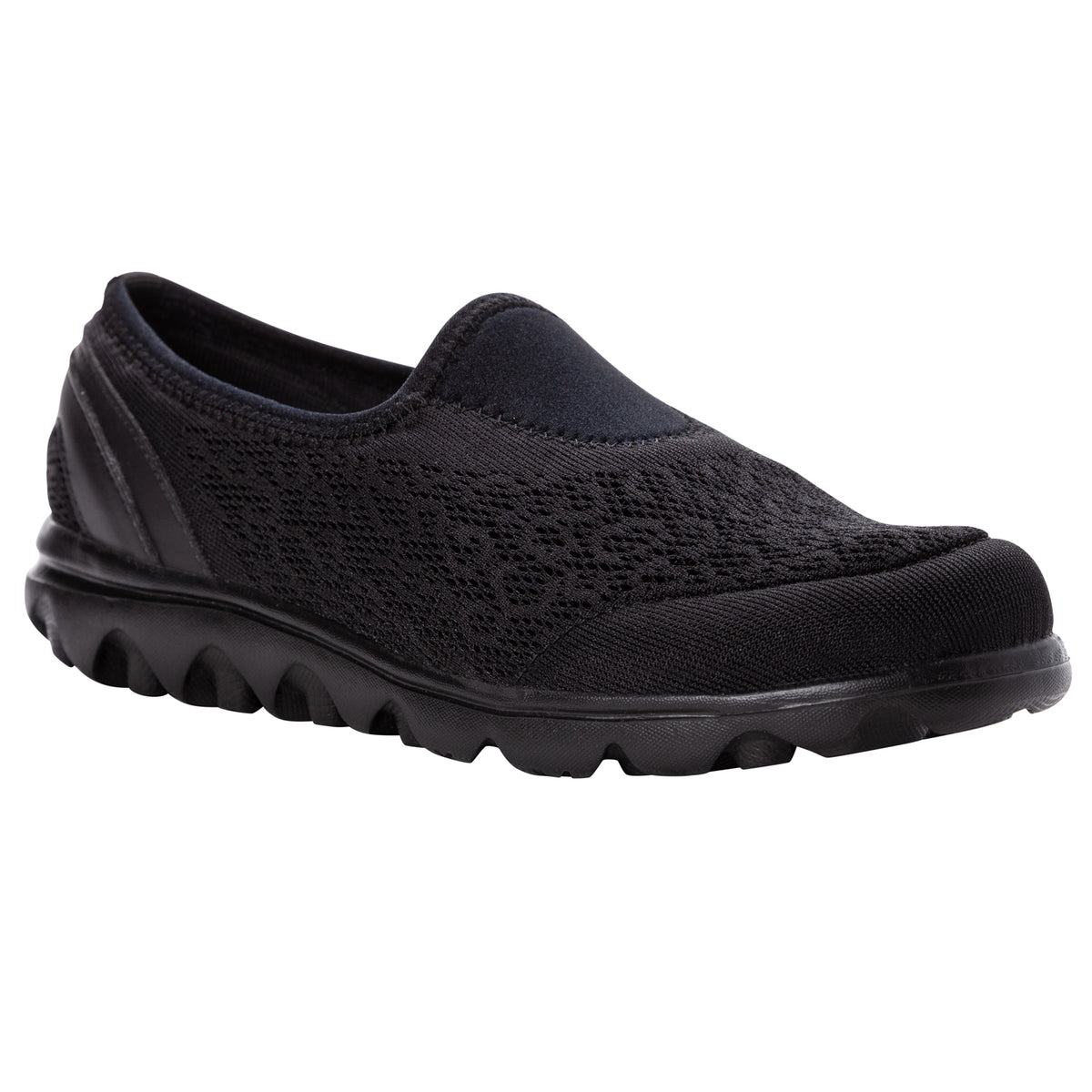 Propet TravelActiv Slip On Women's Sneaker - All Black in women's 4E extra wide