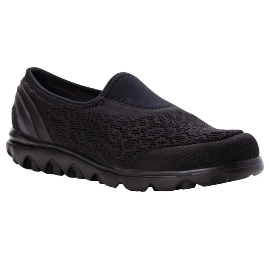 Propet TravelActiv Slip On Women's Sneaker - All Black in women's 4E extra wide