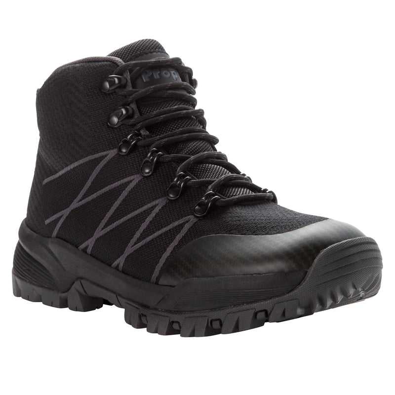 Propet Traverse Men's Waterproof Hiking Boot - Black/Dk Grey in 5E extra wide