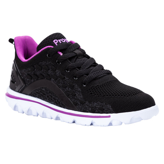 Propet TravelActiv Axial Women's Sneaker - Black/Purple in women's 4E extra wide