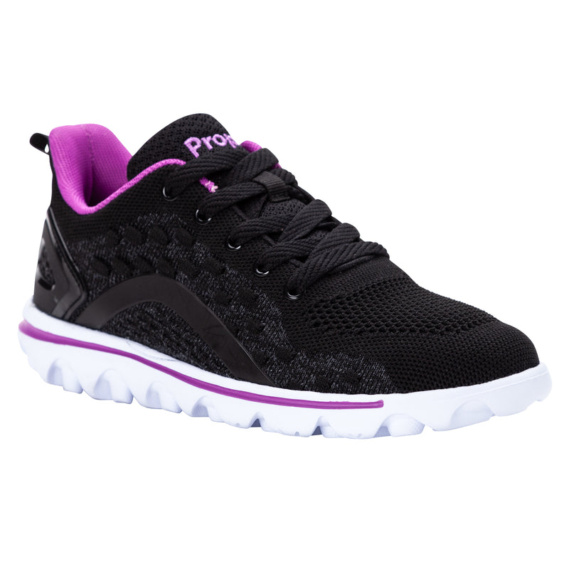 Propet TravelActiv Axial Women's Sneaker - Black/Purple in women's 4E extra wide