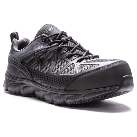 Propet Seeley II Men's Composite Toe Work Shoe - Black/Grey in 5E extra wide