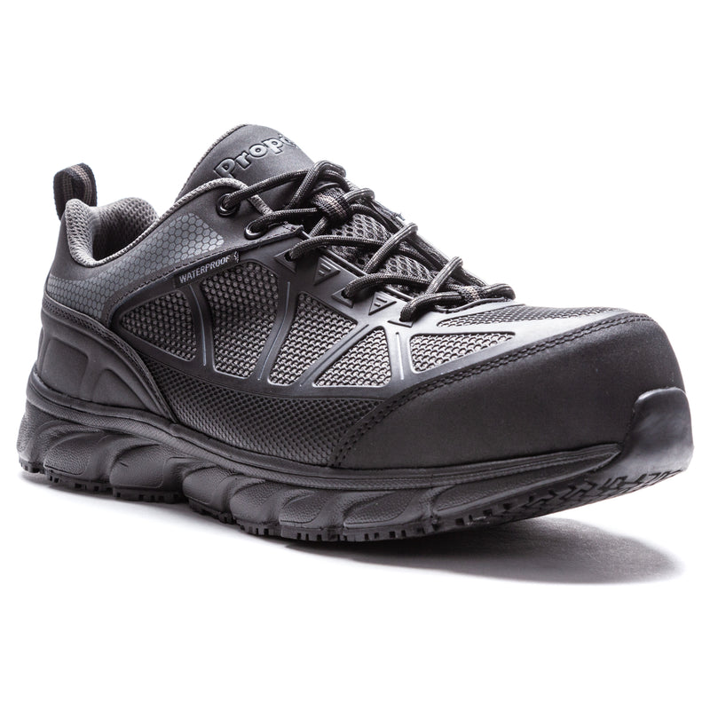 Propet Seeley II Men's Composite Toe Work Shoe - Black/Grey in 5E extra wide