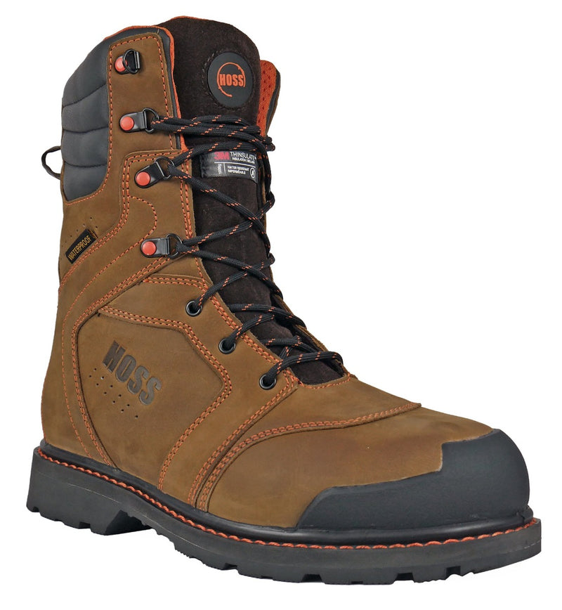 Hoss Clash 9" Brown Composite Safety Toe Waterproof - 1,000g Insulated Boot