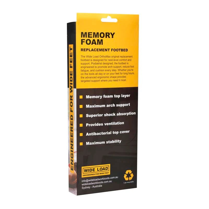 Wide Load OrthoMax Replacement Insoles / Footbeds - 6E