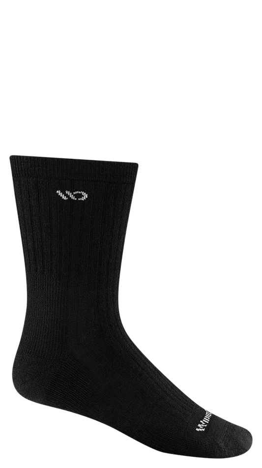 Wide Open Solid Cushioned Micro Crew Socks  Single Pair - Black