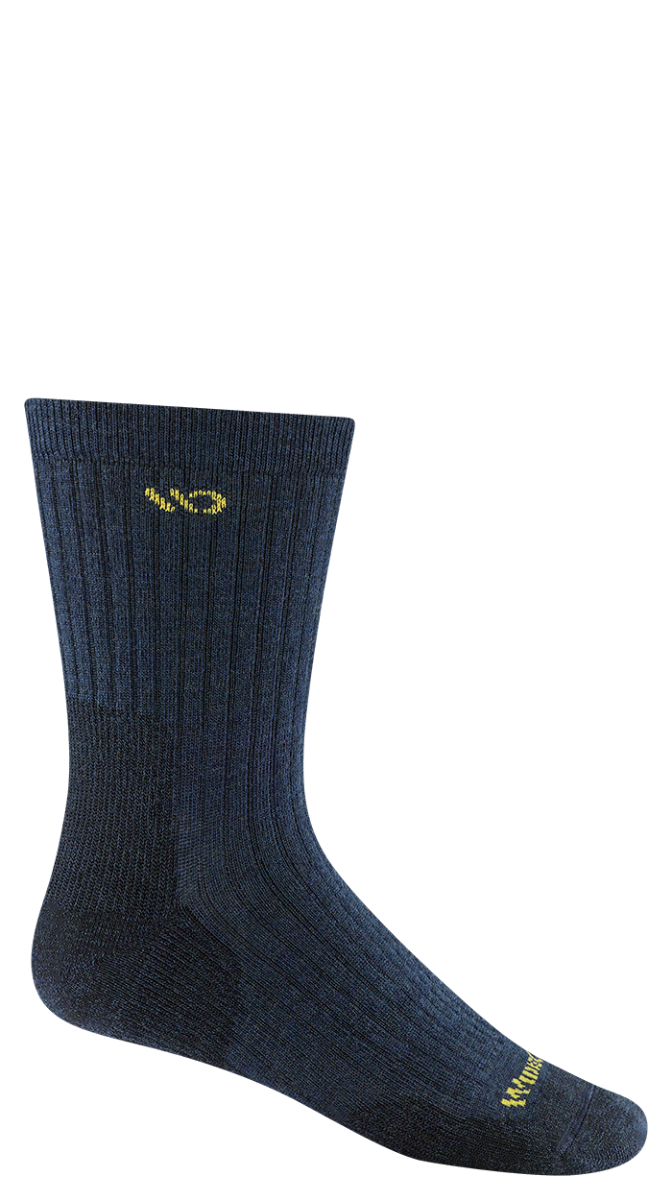 Wide Open Solid Cushioned Micro Crew Socks  Single Pair - Denim