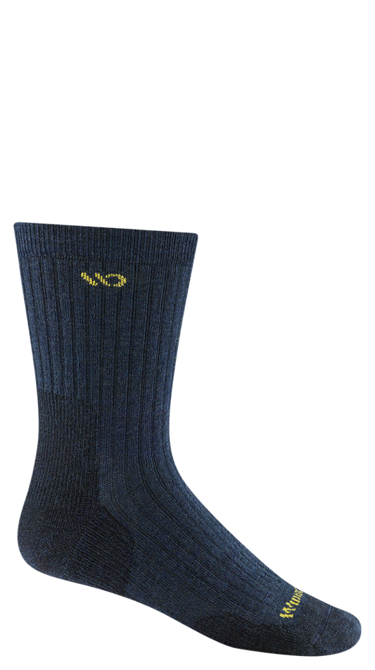 Wide Open Solid Cushioned Micro Crew Socks  Single Pair - Denim