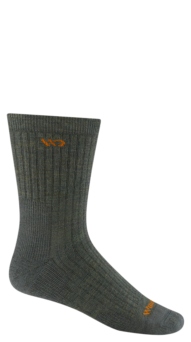 Wide Open Solid Cushioned Micro Crew Socks  Single Pair - Forest