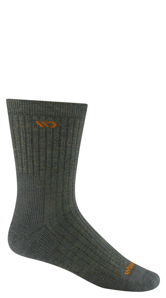 Wide Open Solid Cushioned Micro Crew Socks  Single Pair - Forest