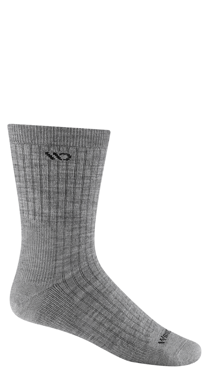 Wide Open Solid Cushioned Micro Crew Socks  Single Pair - Light Gray