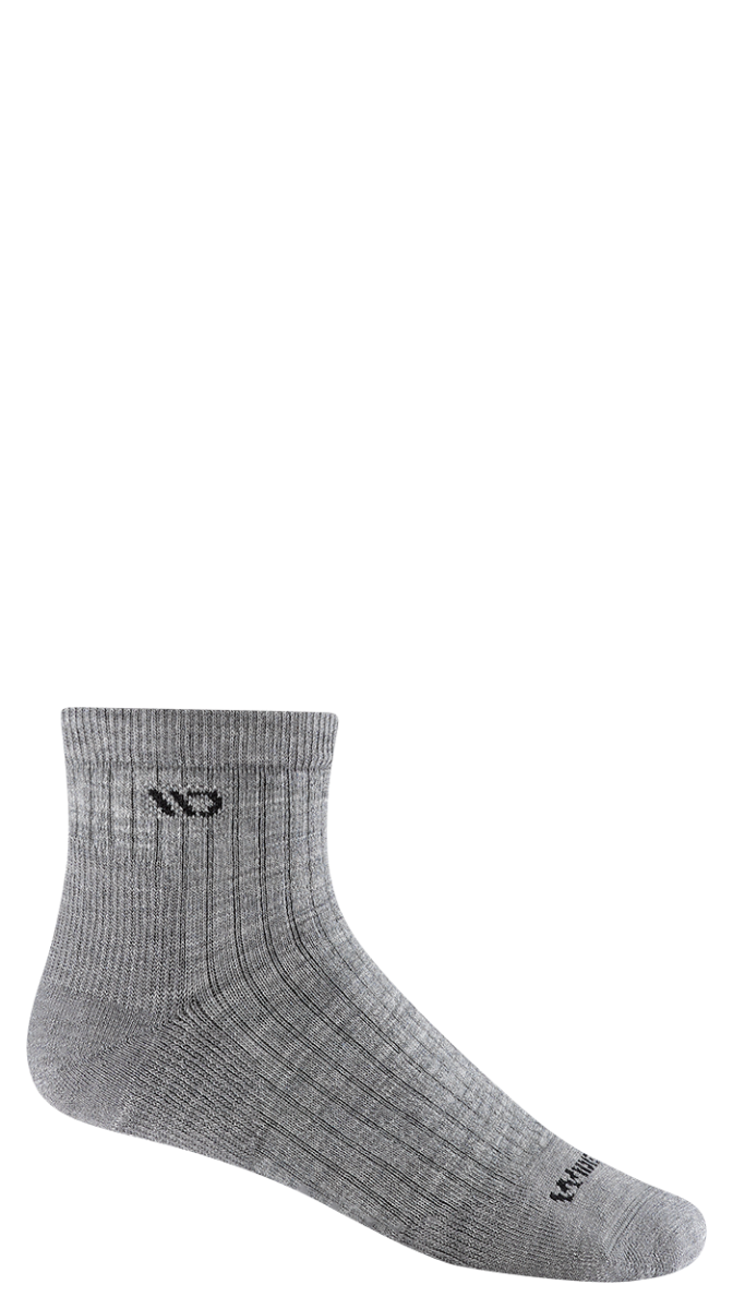 Wide Open Quarter Cushioned Socks  Single Pair - Light Gray