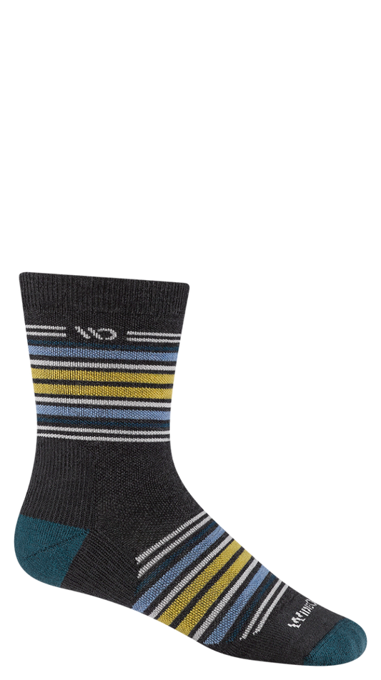 Wide Open Cushioned Micro Crew Socks  Single Pair - Charcoal