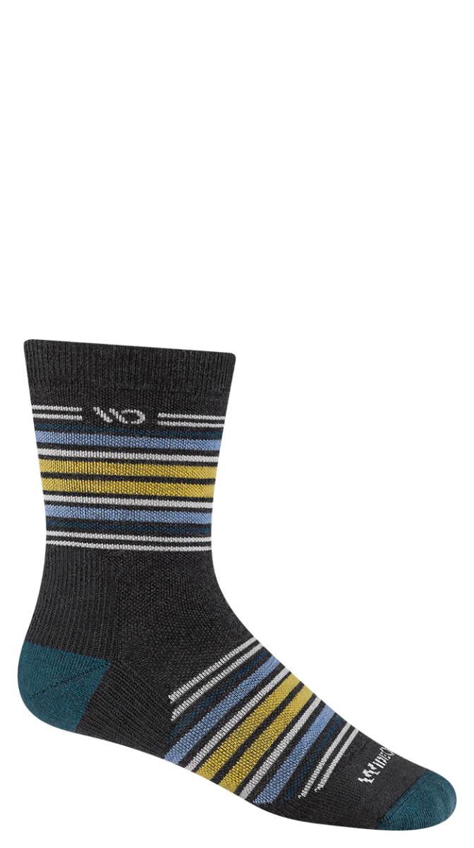 Wide Open Cushioned Micro Crew Socks  Single Pair - Charcoal