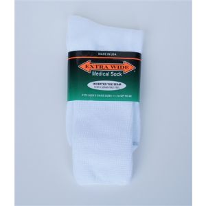 Extra Wide White Diabetic / Medical Crew Socks to EEEEEE