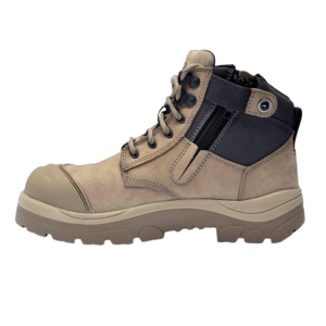 Wide Load 690SZ Steel Safety Toe Zip 6 inch Work Boot - Stone - 6E Only