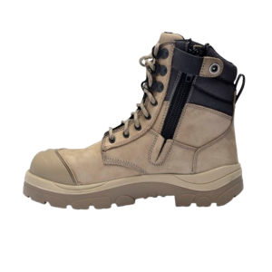 Wide Load 890SZ Steel Safety Toe Zip 8 inch Work Boot - Stone - 6E Only