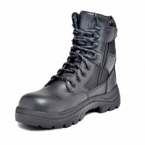 Wide Load 790BZN Soft Toe Zip Laced Water Resistant 8 inch Tactical Boot - Black