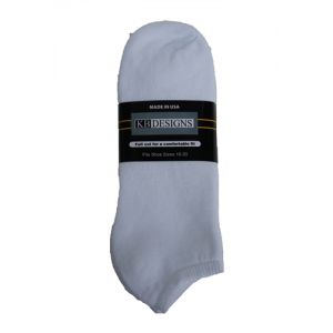 Large Size No-Show Athletic Ankle Socks White - 3 pack