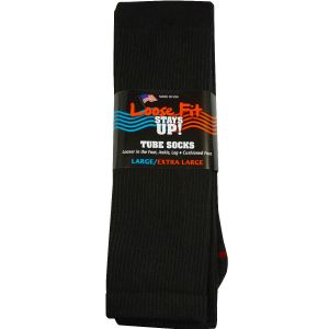 Extra Wide Black Tube Socks to 6E - 3 pack
