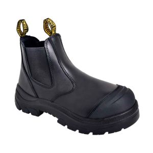 Wide Load 490BPO Steel Safety Toe Pull-On Water-resistant Work Boot - Black - 6E Only