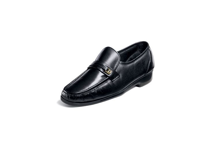 Florsheim Mens Shoes Riva Black Dress Up Leather Slip On Leather  17088-01