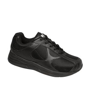 Drew Shoe Surge - Black Leather & Nubuck / Black Mesh