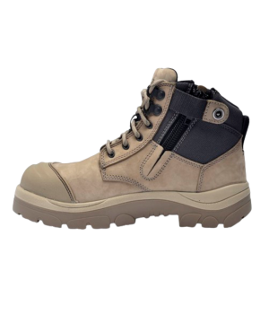 Wide Load 690SZ Steel Safety Toe Zip 6 inch Work Boot - Stone - 6E Only