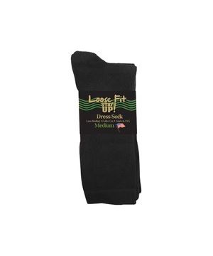 Loose Fit Stays Up Dress Sock Black to 6E