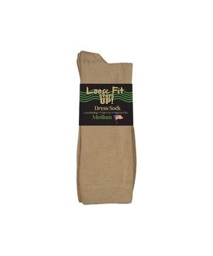 Loose Fit Stays Up Dress Sock Tan to 6E